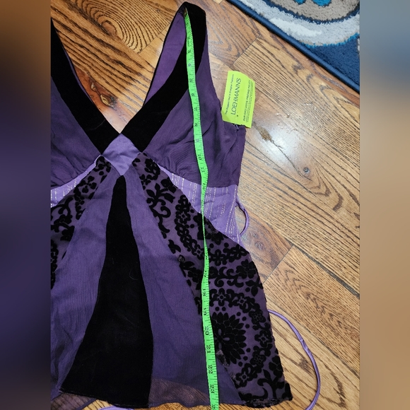 Alice & Trixie Purple silk & velvet top NWT - Picture 11 of 11